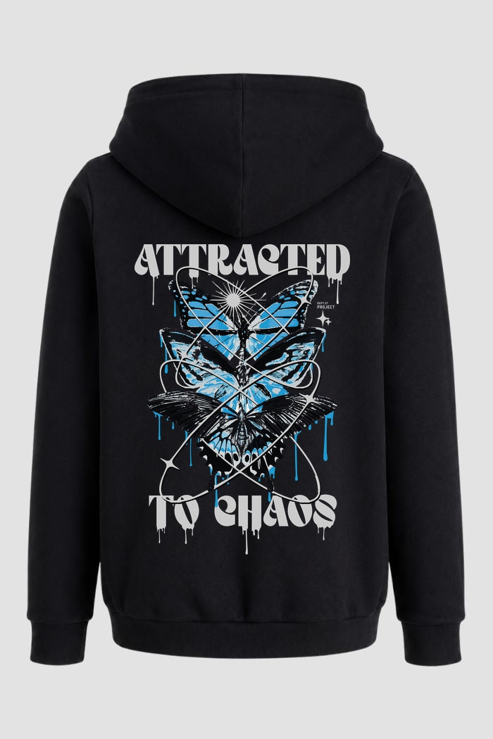 Moletom Canguru Streetwear Unissex Com Capuz | Attracted To Chaos Est 457-458