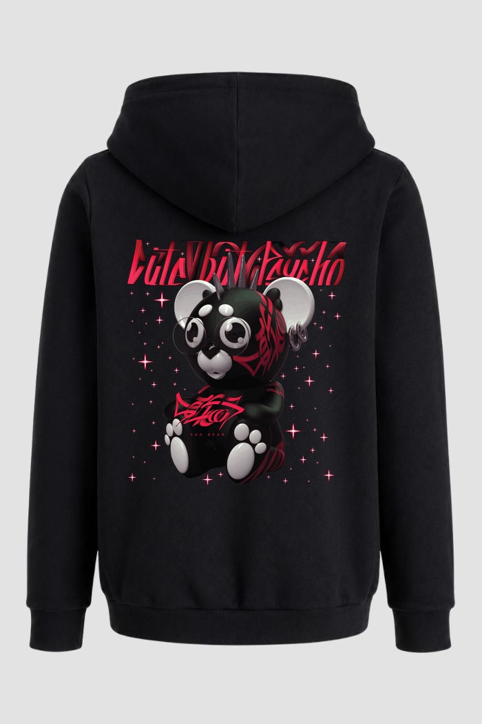 Moletom Canguru Streetwear Unissex Com Capuz | Cute Vibes Psycho Est.464