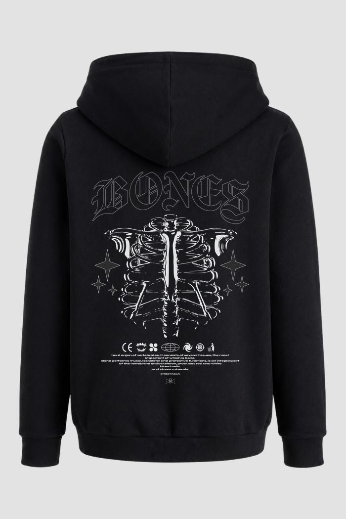 Moletom Canguru Streetwear Unissex Com Capuz | Bones EST. 473-474