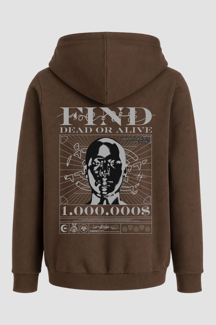 Moletom Canguru Streetwear Unissex Com Capuz | Find Dead Or Alive Est.477-478