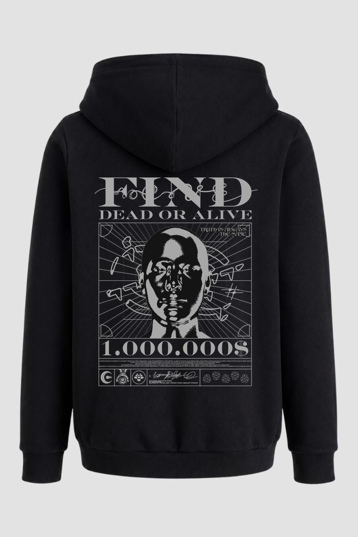 Moletom Canguru Streetwear Unissex Com Capuz | Find Dead Or Alive Est.477-478