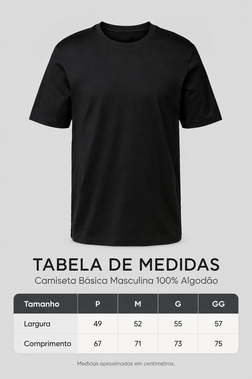 Camiseta Basica 100% Algodão Masculina - Marrom