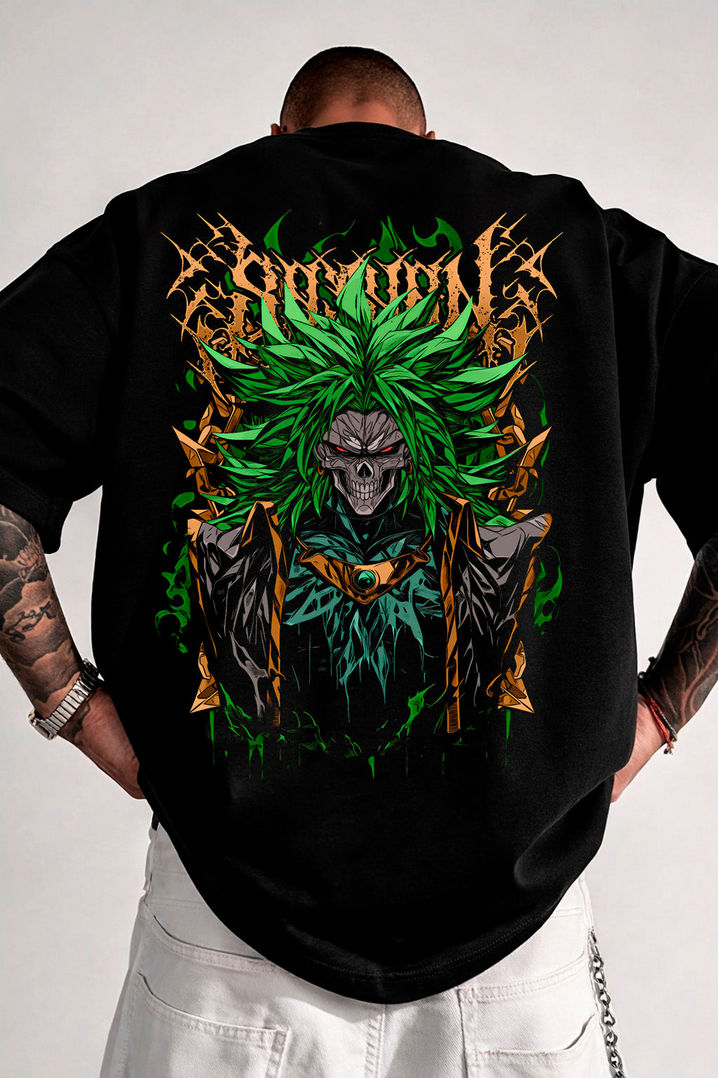 Camiseta Oversized Treino Academia - Broly Heavy Metal