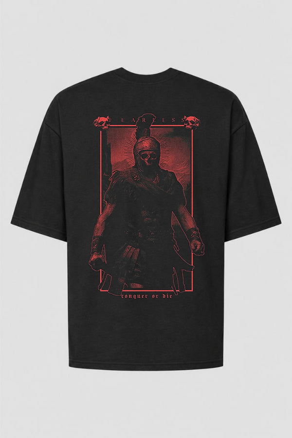 Camiseta Oversized Treino Academia - Fearless Conquer Or Die