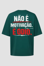 Camiseta Oversized Treino Academia - Não é Motivação é Ódio