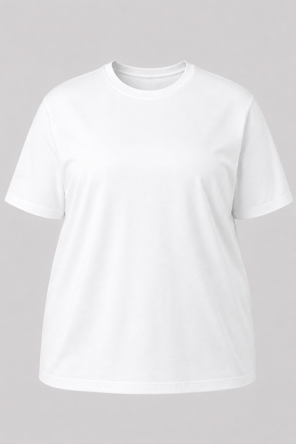 Camiseta Plus Size 100% Algodão Masculina G1 G2 G3 - Branco