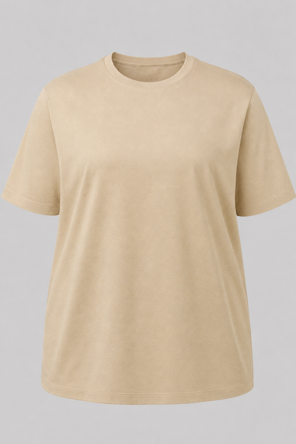 Camiseta Plus Size 100% Algodão Masculina G1 G2 G3 - Caqui