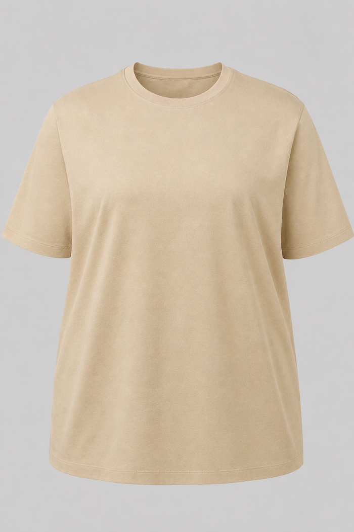 Camiseta Plus Size 100% Algodão Masculina G1 G2 G3 - Caqui