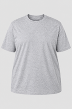 Camiseta Plus Size 100% Algodão Masculina G1 G2 G3 - Cinza Mescla