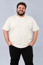 Camiseta Plus Size 100% Algodão Masculina G1 G2 G3 - Offwhite