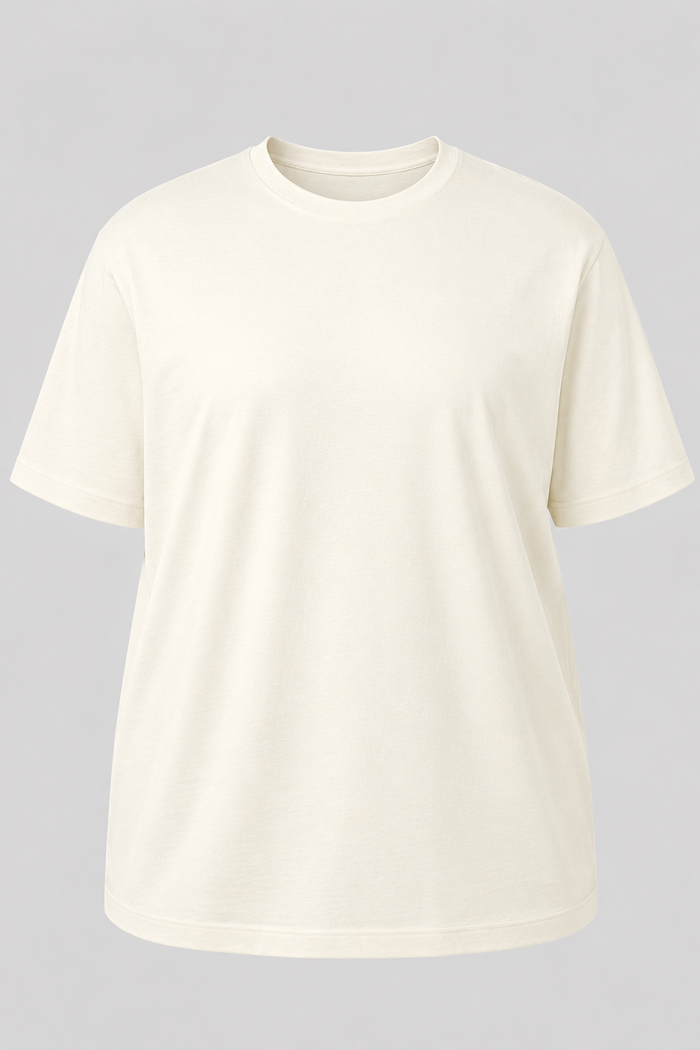 Camiseta Plus Size 100% Algodão Masculina G1 G2 G3 - Offwhite