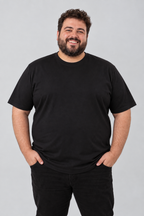 Camiseta Plus Size 100% Algodão Masculina G1 G2 G3 - Preto