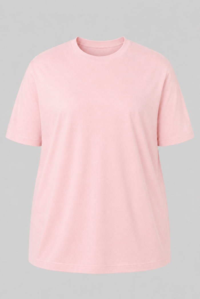 Camiseta Plus Size 100% Algodão Masculina G1 G2 G3 - Rosa Claro