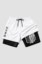 Short 2 em 1 Dryfit + Short Compressão - Attack On Titan