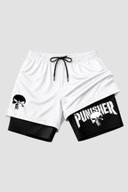 Short 2 em 1 Dryfit + Short Compressão - Punisher