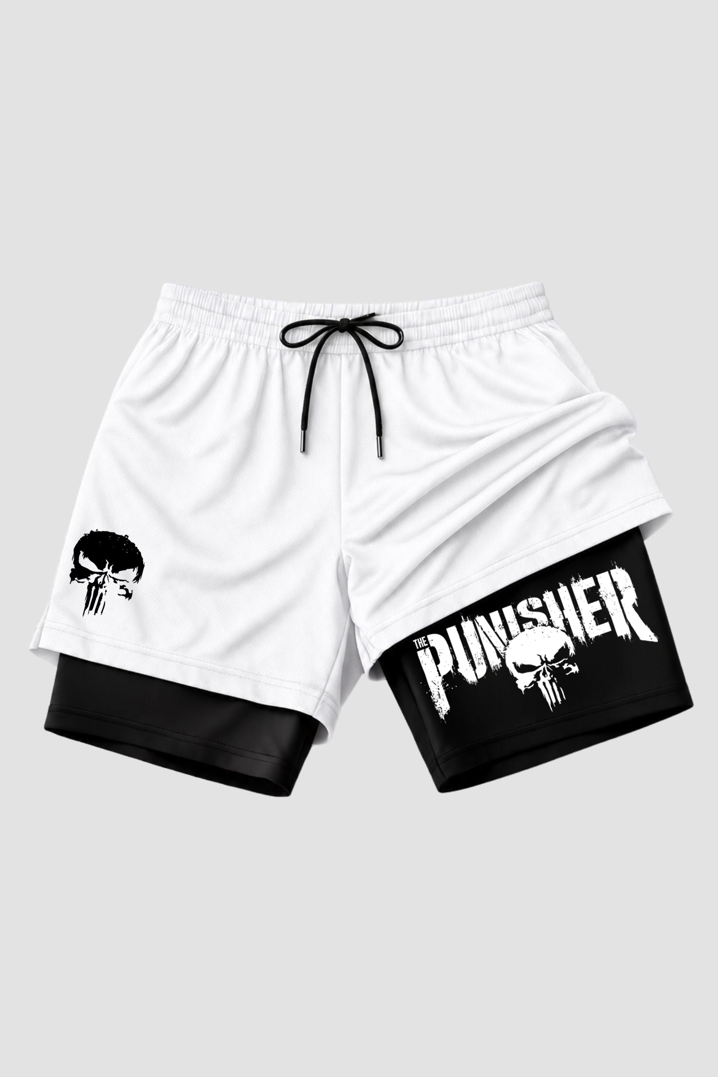 Short 2 em 1 Dryfit + Short Compressão - Punisher