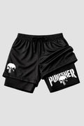Short 2 em 1 Dryfit + Short Compressão - Punisher