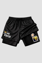 Short 2 em 1 Dryfit + Short Compressão - One Piece Sanji