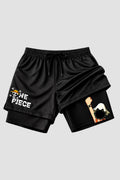 Short 2 em 1 Dryfit + Short Compressão - One Piece Usopp